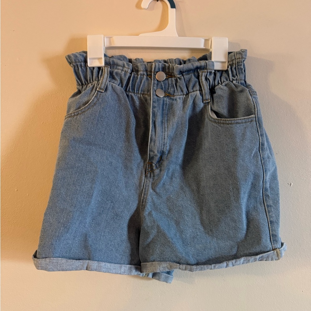 High Waist Denim Blue Women's Shorts